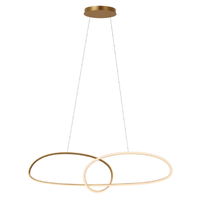 PENDENTE LED HORIZON CAIRO 40W LUZ AMARELA 3000K 3200LM DOURADO - HEVVY