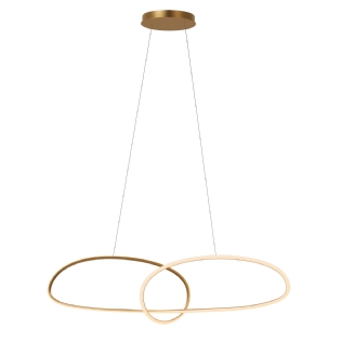 PENDENTE LED HORIZON CAIRO 40W LUZ AMARELA 3000K 3200LM DOURADO - HEVVY