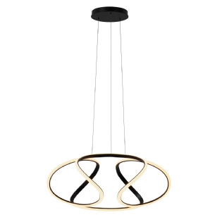 PENDENTE LED HORIZON SEUL 55W LUZ AMARELA 3000K 4400LM PRETO - HEVVY