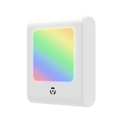 LUZ NOTURNA RETANGULAR RGB BIVOLT TOUCH COM FOTOCELULA - QUALITRONIX
