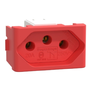 MODULO TOMADA 2P+T 20A 250V VERMELHO LUNARE UP - SCHNEIDER