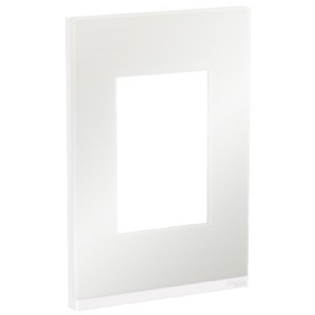 PLACA 4X2 PARA 3 POSTOS BRANCO WHITE GLASS V COM SUPORTE CLASS - SCHNEIDER
