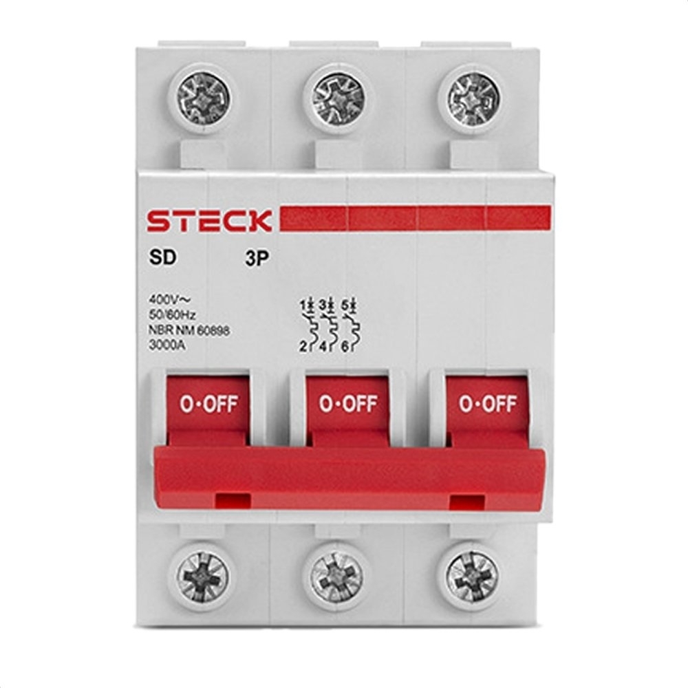 DISJUNTOR DIN TRIPOLAR 6A CURVA C - STECK