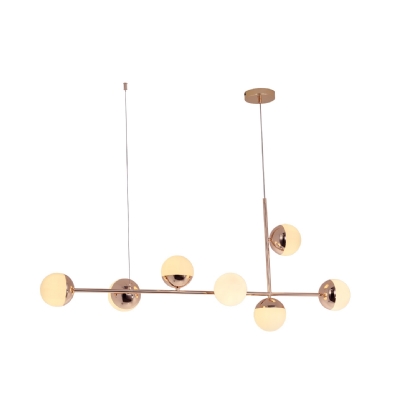 PENDENTE KEPNER PARA 7 LAMPADAS G9 ALUMINIO GOLD - HEVVY