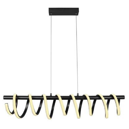 PENDENTE LED WINDER 43W LUZ AMARELA 3000K ALUMINIO PRETO - HEVVY