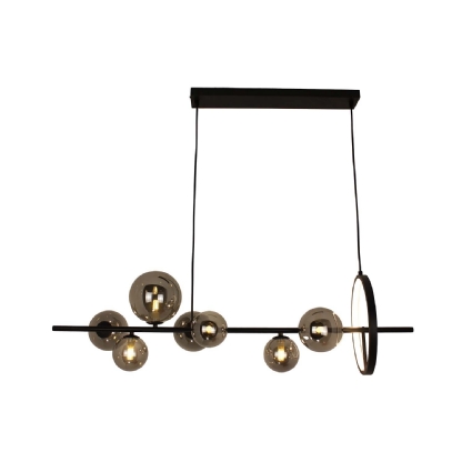 PENDENTE ORFEUS PARA 7 LAMPADAS G9 COM LED 9W LUZ AMARELA 3000K 900LMS PRETO - HEVVY