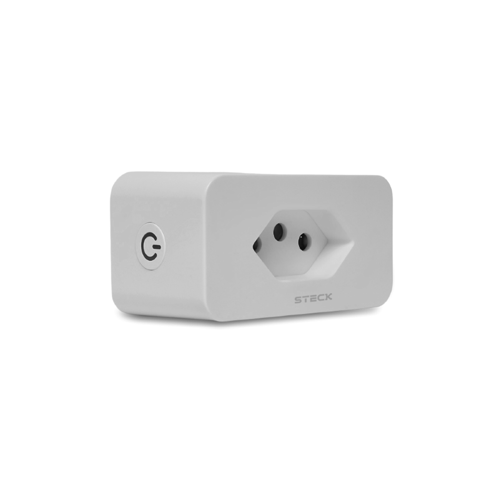 PLUG TOMADA 2 P+T 20A 250V BRANCO WI-FI AMBIENTE CONECTADO - STECK