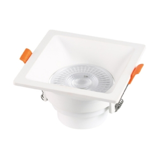 SPOT LED EMBUTIR RECUADO 6W BIVOLT 6500K QUADRADO BRANCO 410LM - BLUMENAU