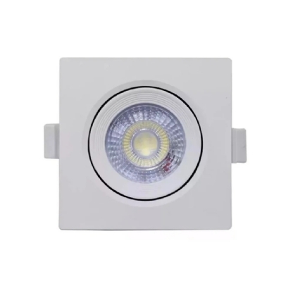 SPOT LED EMBUTIR QUADRADO 3W BIVOLT LUZ NEUTRA 4100K 240LM 6,5CM BRANCO - BBAUER