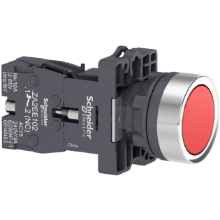 BOTAO PLASTICO FACEADO RETENTIIVO 1NF 22MM VERMELHO - SCHNEIDER