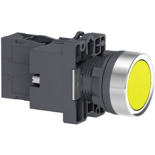 BOTAO PLASTICO FACEADO LUMINOSO 24V 1NA 22MM AMARELO - SCHNEIDER