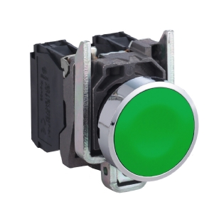 BOTAO METALICO FACEADO IMPULSO 1NA+1NF 22MM VERDE - SCHNEIDER