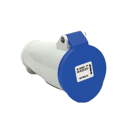 ACOPLAMENTO INDUSTRIAL 2 POLOS + TERRA 16A 200/250V AZUL IP44 - STECK