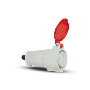 ACOPLAMENTO INDUSTRIAL 2 POLOS + TERRA 32A 380/440V VERMELHO IP44 - STECK