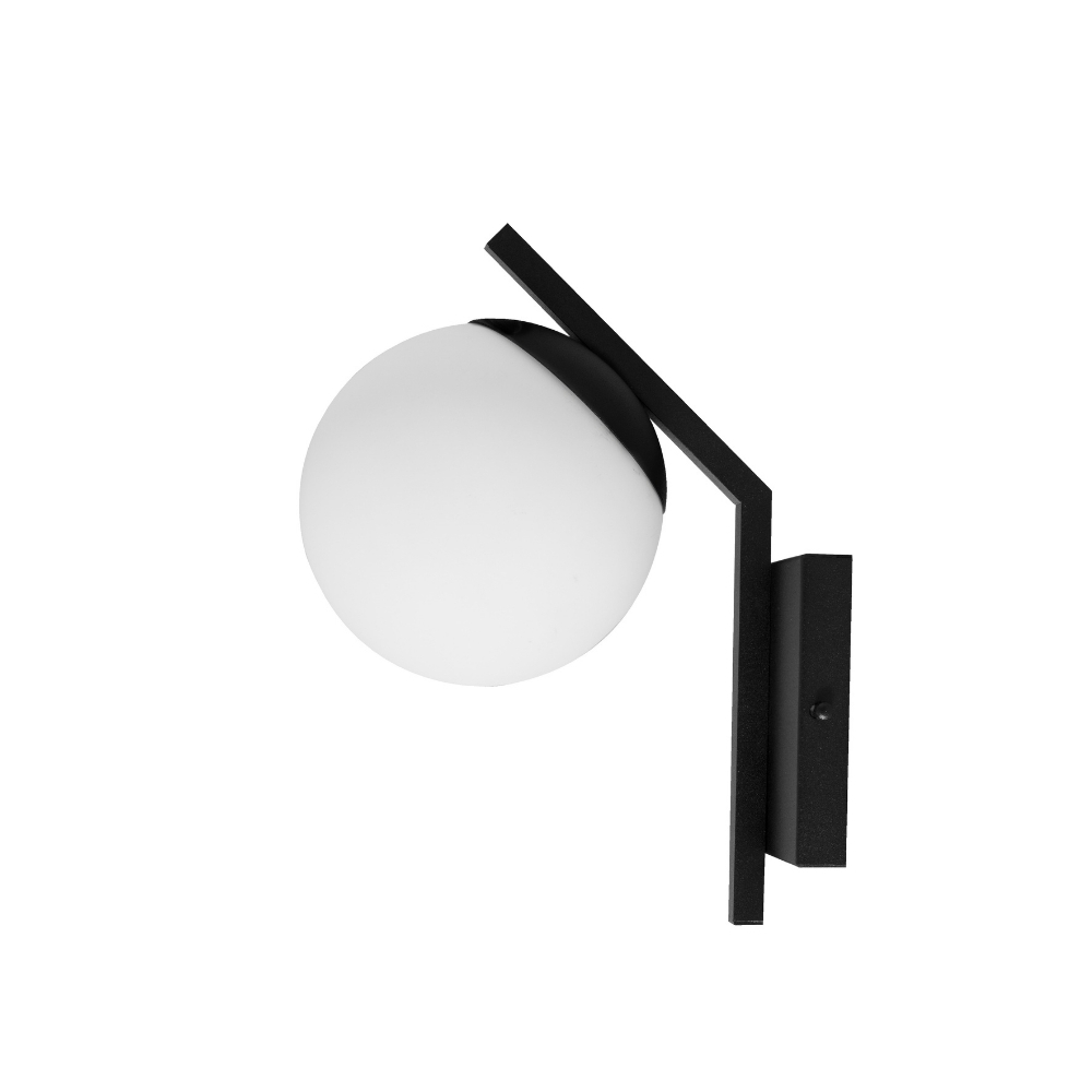 ARANDELA HANOVER PARA 1 LAMPADA E27 QUADRADA PRETO GLOBO 15CM - KIN LIGHT