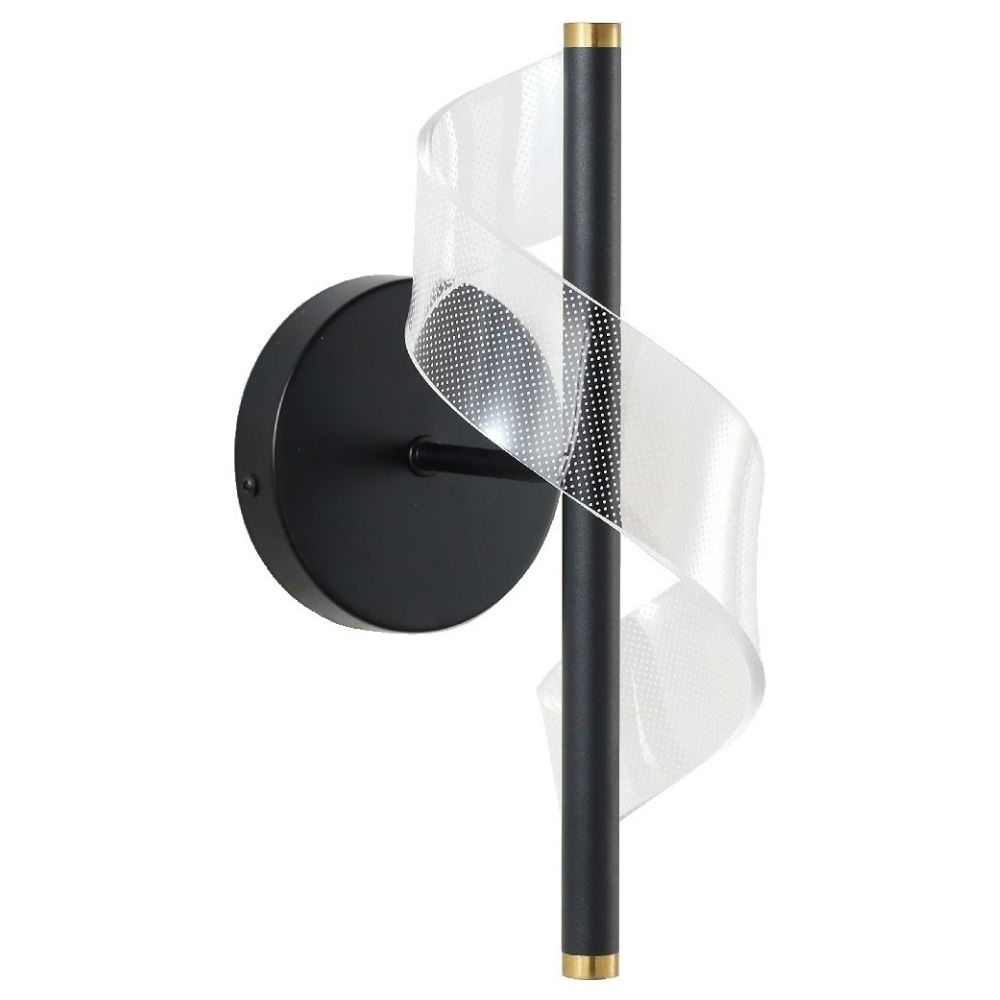 ARANDELA LED MAST 12X30 5W BIVOLT LUZ AMARELA 3000K 450LM PRETO DOURADO - SKYLIGHT