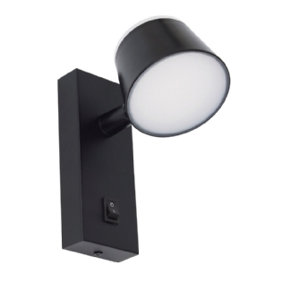 ARANDELA LED MYA FACHO DUPLO 7W BIVOLT LUZ AMARELA 3000K 480LM PRETO - GAYA