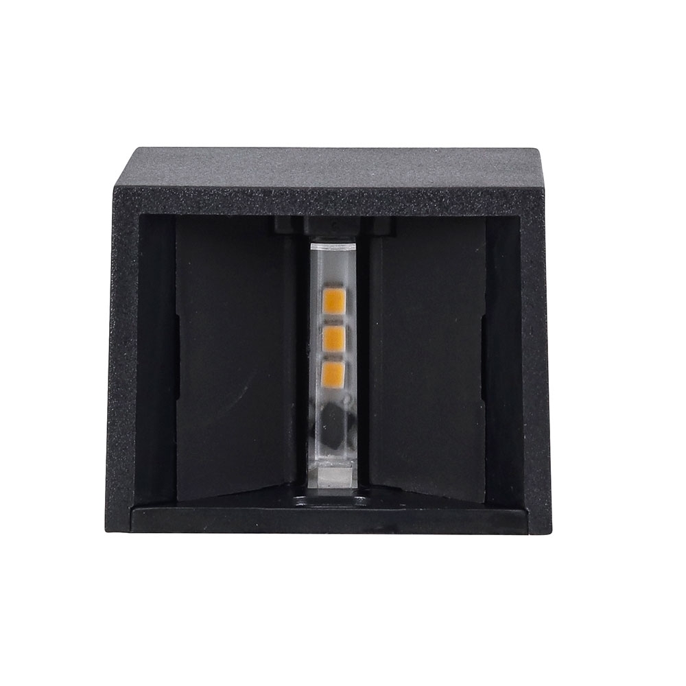 ARANDELA MINI LED 2W BIV 3000K IP65 PRETO 2 FACHO - GAYA
