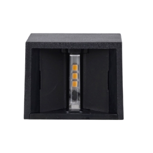 ARANDELA MINI LED 2W BIV 3000K IP65 PRETO 2 FACHO - GAYA
