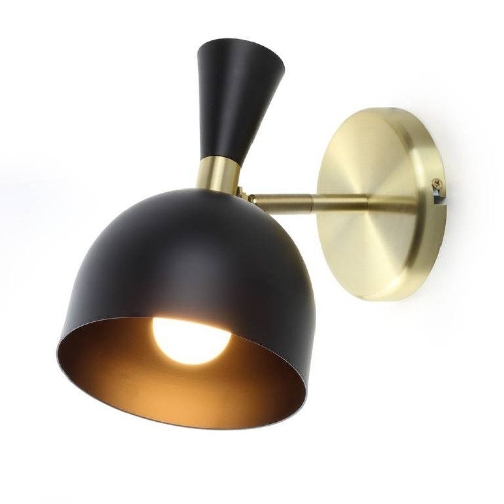 ARANDELA VENEZA PARA 1 LAMPADA E27 PRETO DOURADO LIXADO - SPOT LINE