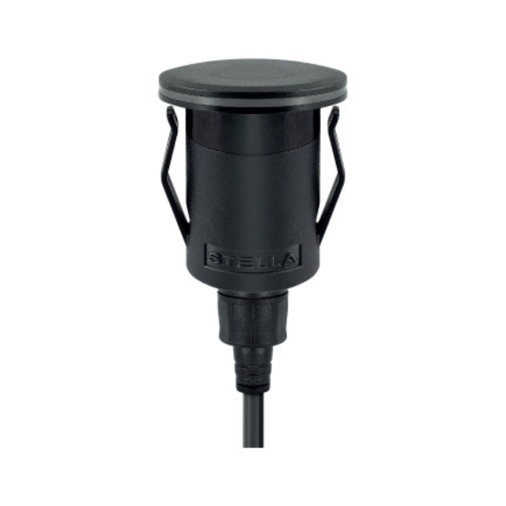 BALIZADOR DE SOLO WAY RING 1W IP67 LUZ AMARELA 3000K BIVOLT PRETO - STELLA