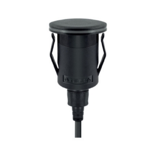 BALIZADOR DE SOLO WAY RING 1W IP67 LUZ AMARELA 3000K BIVOLT PRETO - STELLA