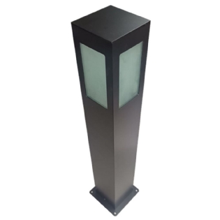 BALIZADOR PARA 1 LAMPADA E27 50CM VIDRO QUADRADO PRETO - FM LUSTRES