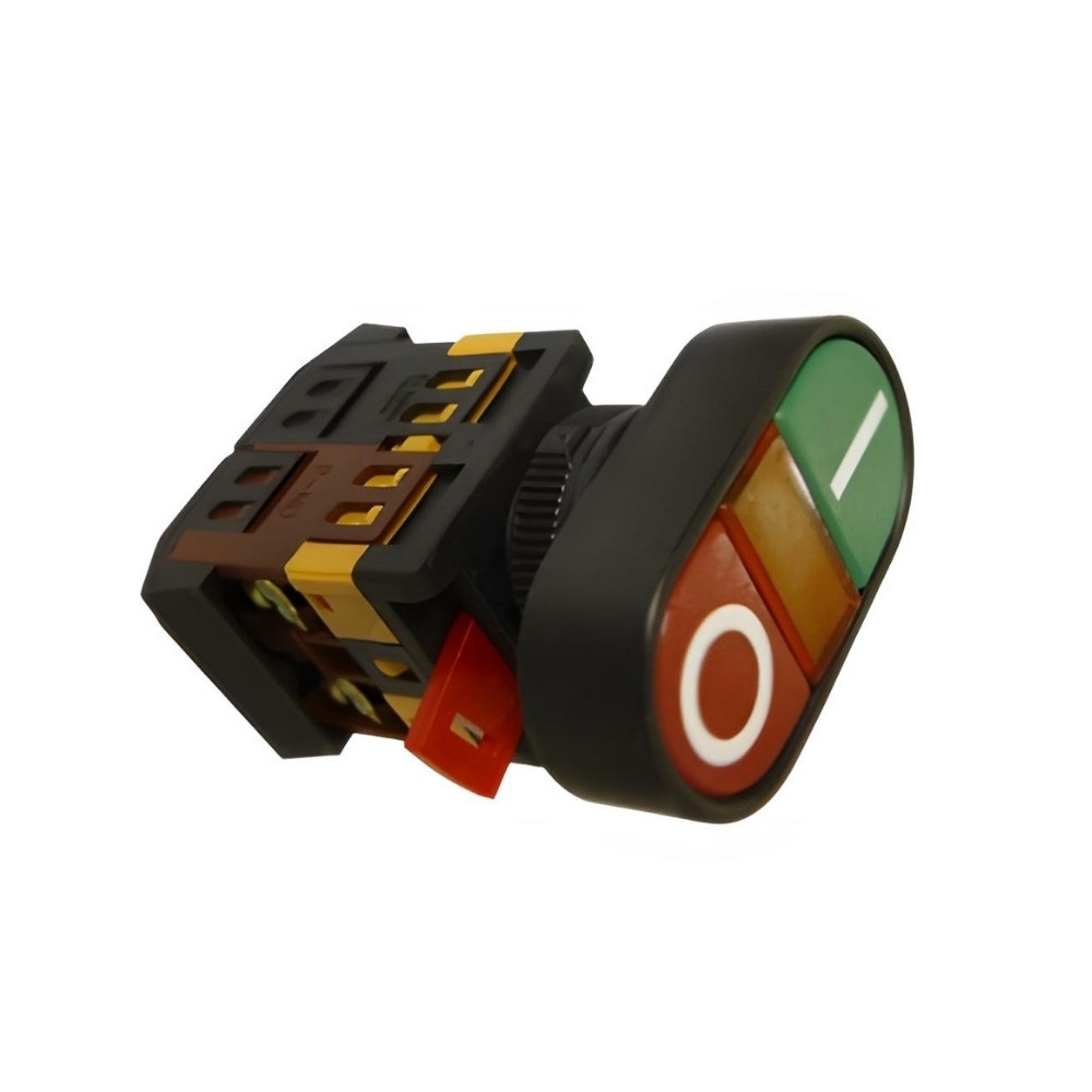 BOTAO DUPLO COM ILUMINACAO ON/OFF 1NA 1NF 24VCC - JNG