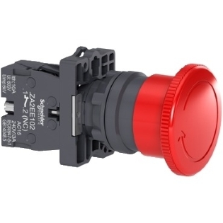 BOTAO PLASTICO EMERGENCIAL GIRO TRAVA/DESTRAVA 1NF 40MM VERMELHO - SCHNEIDER