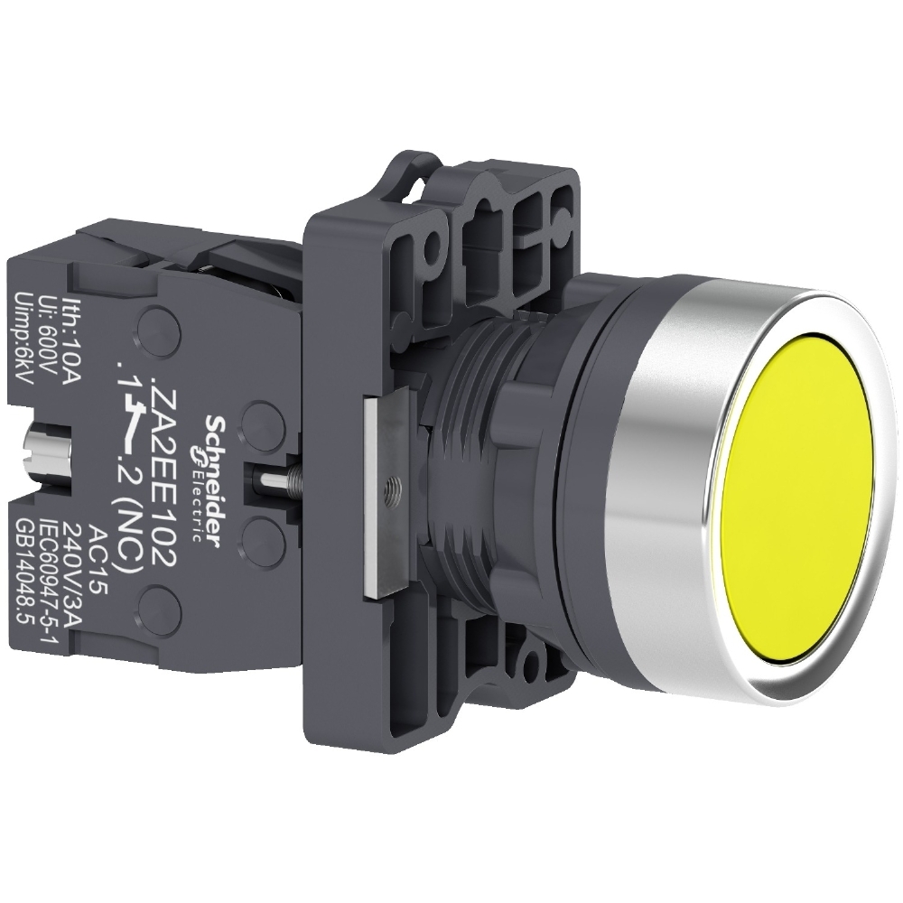 BOTAO PLASTICO FACEADO/IMPULSO 1NA 22MM AMARELO - SCHNEIDER