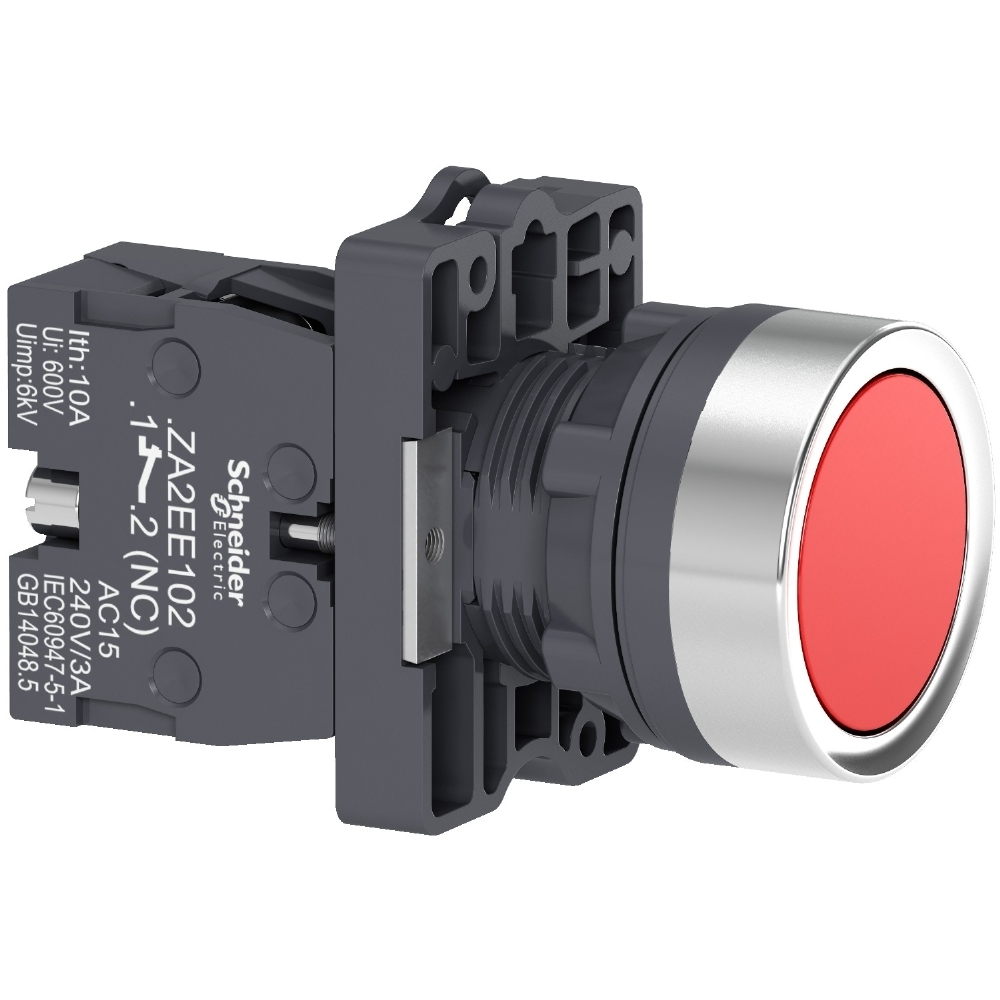 BOTAO PLASTICO FACEADO/IMPULSO 1NF 22MM VERMELHO - SCHNEIDER