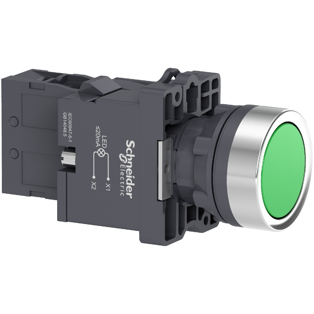BOTAO PLASTICO FACEADO LUMINOSO 220V 1NA 22MM VERDE - SCHNEIDER