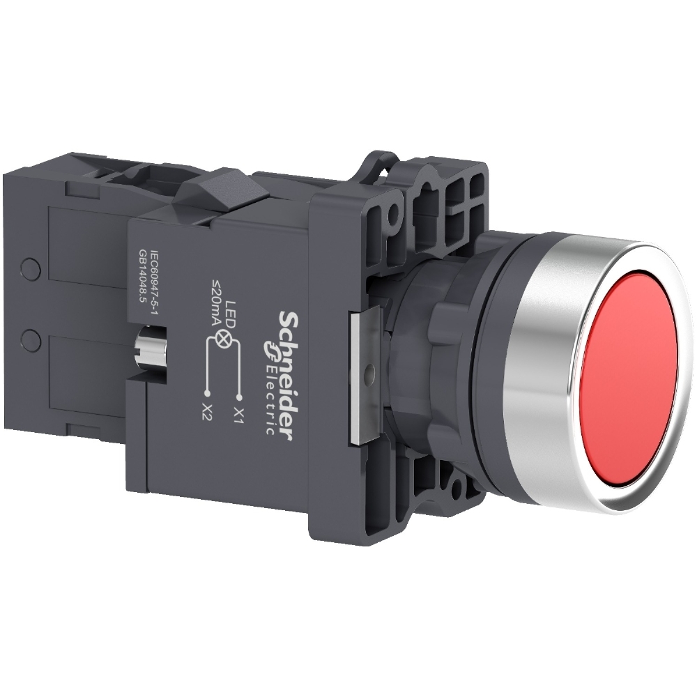 BOTAO PLASTICO FACEADO LUMINOSO 220V 1NA 22MM VERMELHO - SCHNEIDER