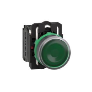 BOTAO PLASTICO ILUMINA 220VAC 1NA+1NF 22MM VERDE - SCHNEIDER