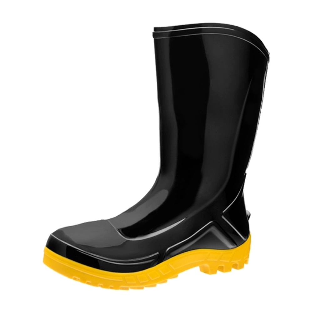 BOTINA PVC COM FORRO PRETO E AMARELO TAMANHO 43 - MARLUVAS