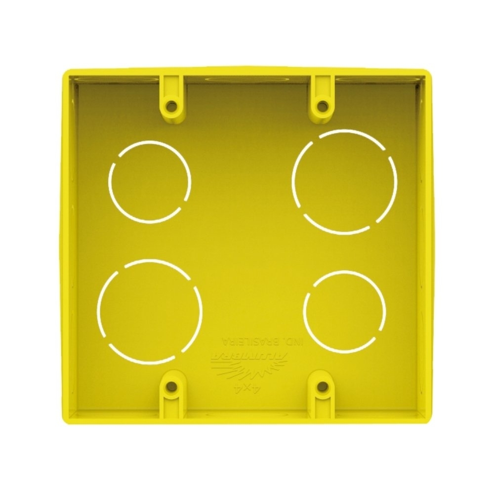 CAIXA EMBUTIDA 4X4 PVC AMARELO