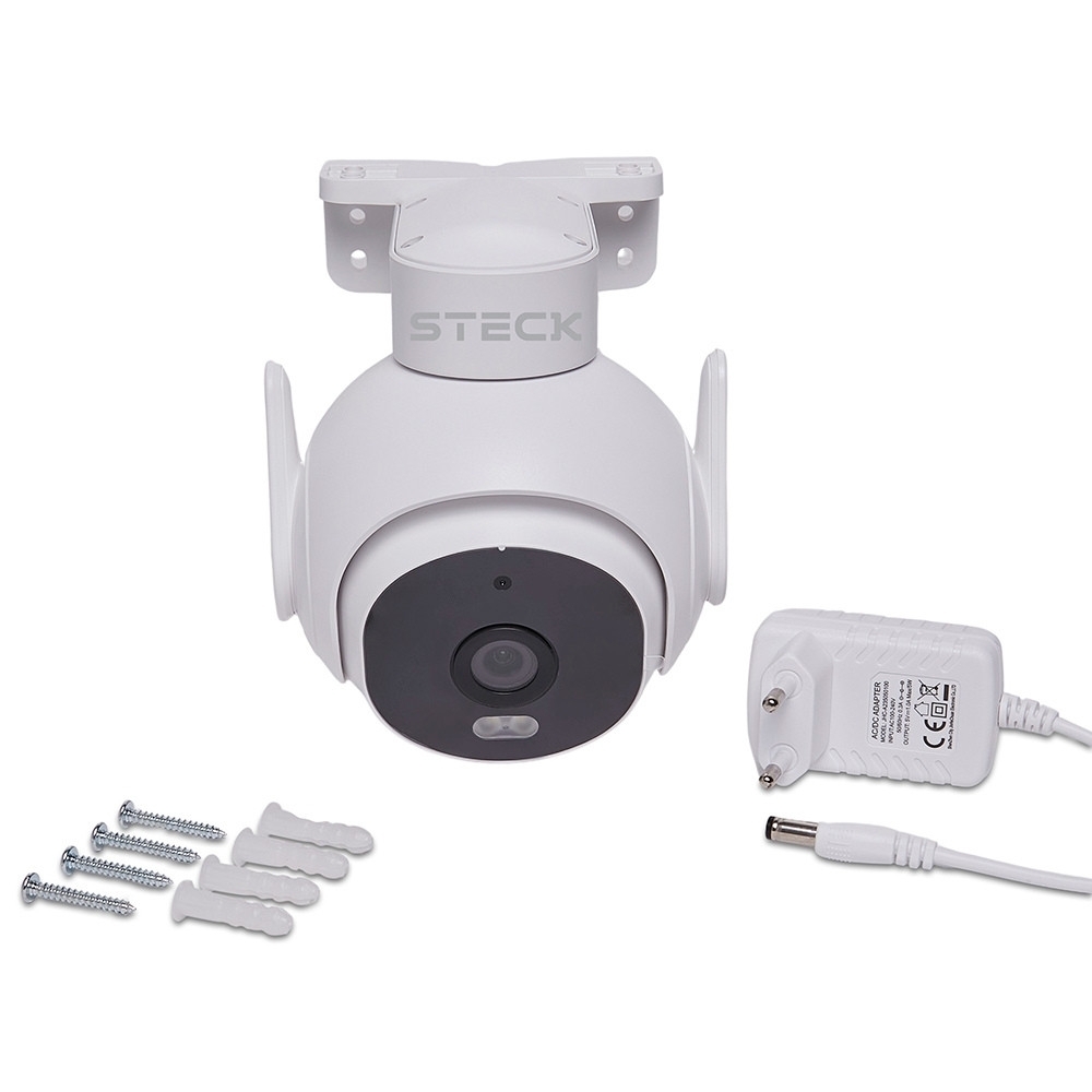 CAMERA DE SEGURANCA EXTERNA PTZ 360G FULL HD WI-FI IP65 AMBIENTE CONECTADO - STECK
