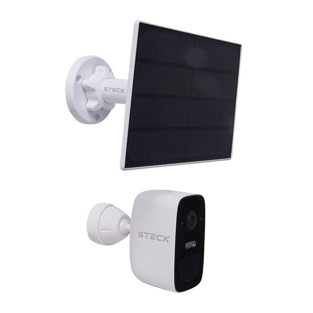 CAMERA DE SEGURANCA EXTERNA FIXA COM BATERIA E PAINEL SOLAR WIFI IP65 AMBIENTE CONECTADO - STECK