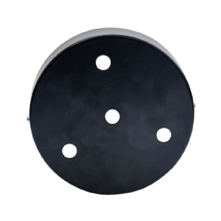 CANOPLA PARA PLAFON QUADRADO PRETO 12CM - HEVVY