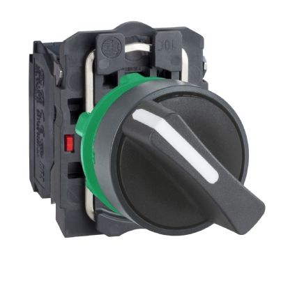 COMUTADORA COM MANOPLA CURTA 22MM 2 POSICOES FIXA 1NA+1NF - SCHNEIDER