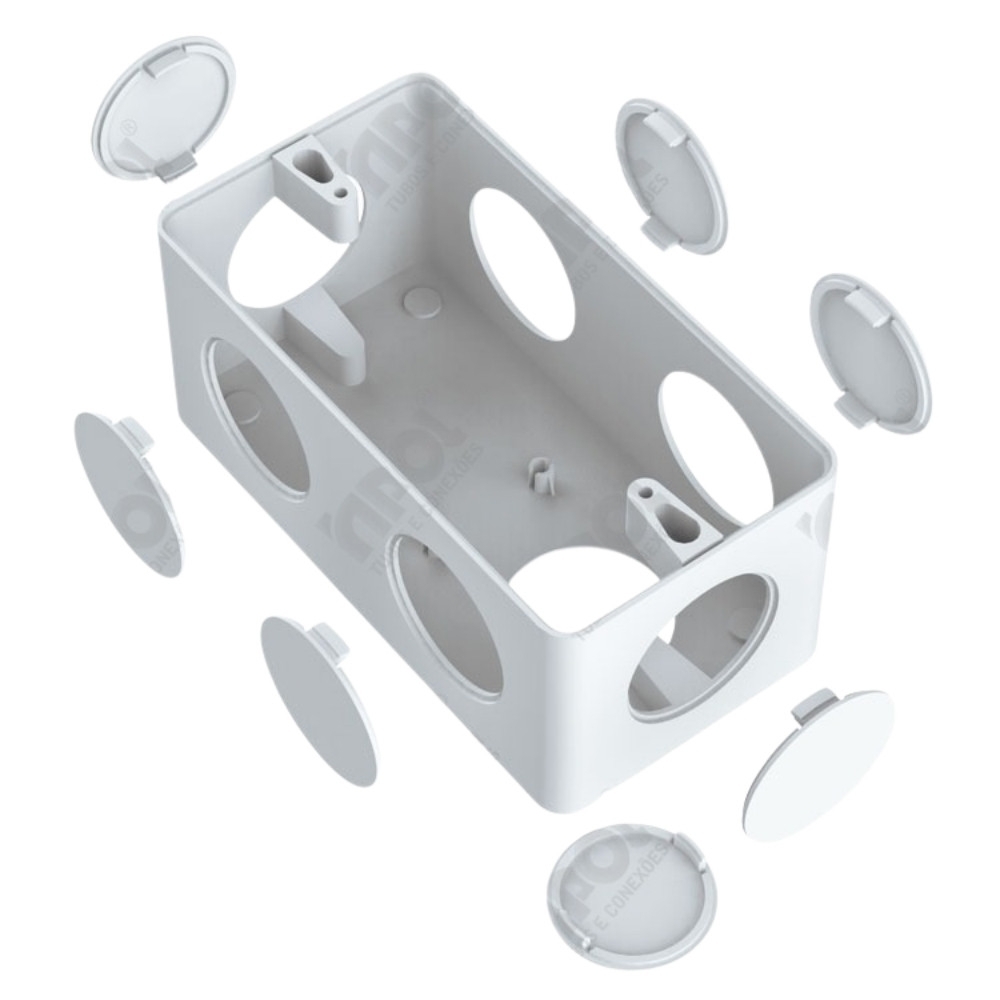 CONDULETE MULTIPLO L PVC 1/2X3/4 SEM TAMPA BRANCO - INPOL