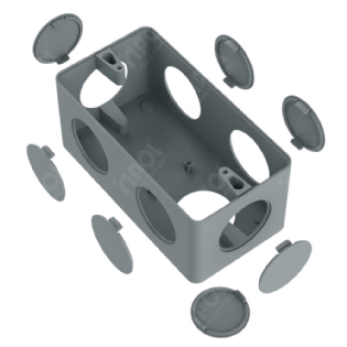CONDULETE MULTIPLO L PVC 1/2X3/4 SEM TAMPA CINZA - INPOL