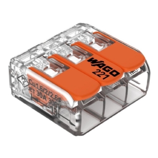CONECTOR 3 POLO 41A 450V ATE 6MM COM 30 PECAS - WAGO