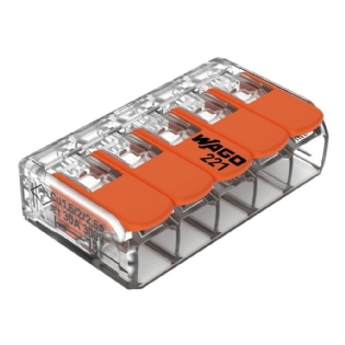 CONECTOR 5 POLO 41A 450V ATE 6MM COM 15 PECAS - WAGO