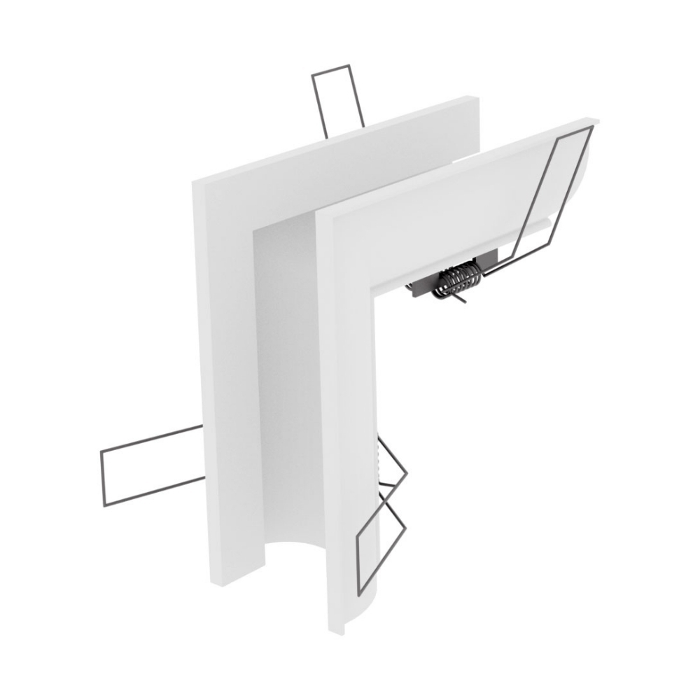 CONECTOR PERFIL EMBUTIR 10MM UNILATERAL BRANCO POSITIVO - LUMINATTI