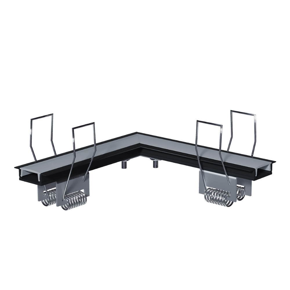 CONECTOR PERFIL EMBUTIR 12MM NANO PRETO DIFUSOR BRANCO PAREDE/PAREDE - LUMINATTI