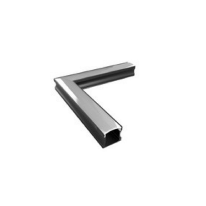 CONECTOR PERFIL SOBREPOR 12MM PRETO DIFUSOR BRANCO PAREDE/PAREDE - LUMINATTI