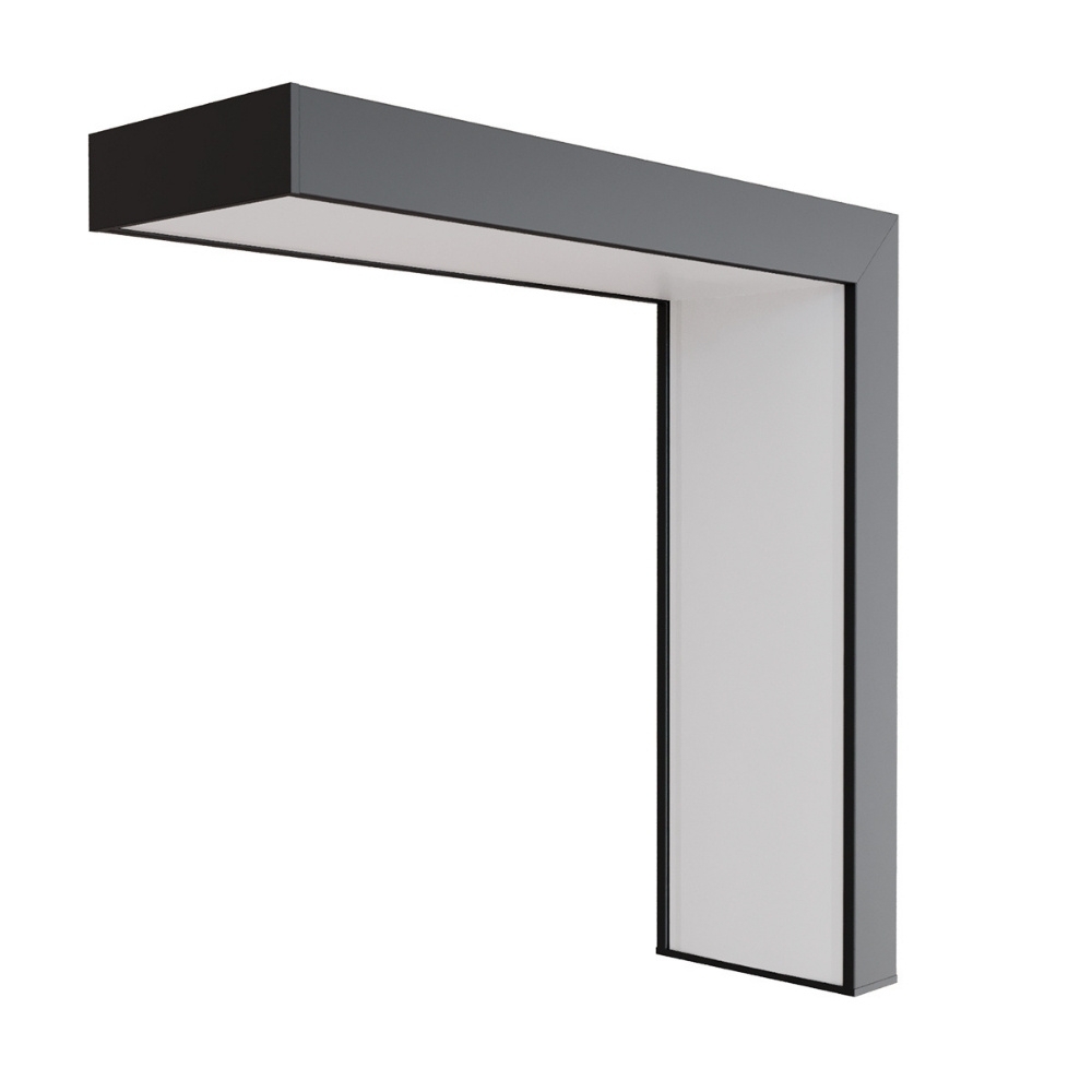 CONECTOR PERFIL SOBREPOR 30MM NANO PRETO DIFUSOR BRANCO TETO/PAREDEDE - LUMINATTI