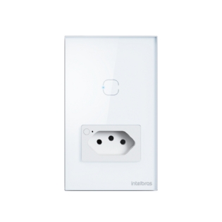 CONJUNTO 4X2 1 INTERRUPTOR TOUCH+1 TOMADA 2P+T 10A BRANCO WIFI SMART - INTELBRAS