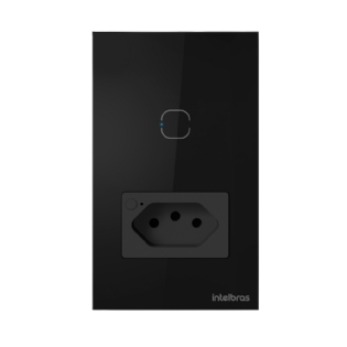 CONJUNTO 4X2 1 INTERRUPTOR TOUCH+1 TOMADA 2P+T 10A PRETA WIFI SMART - INTELBRAS